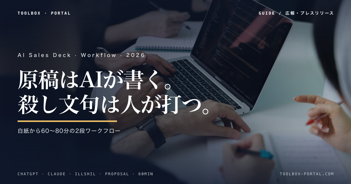 営業資料をAIで1時間|ChatGPT+イルシル2段ワークフロー